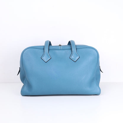 Hermes｜ Victoria 35 Handbag Taurillon Clemence Blue Jean 2007