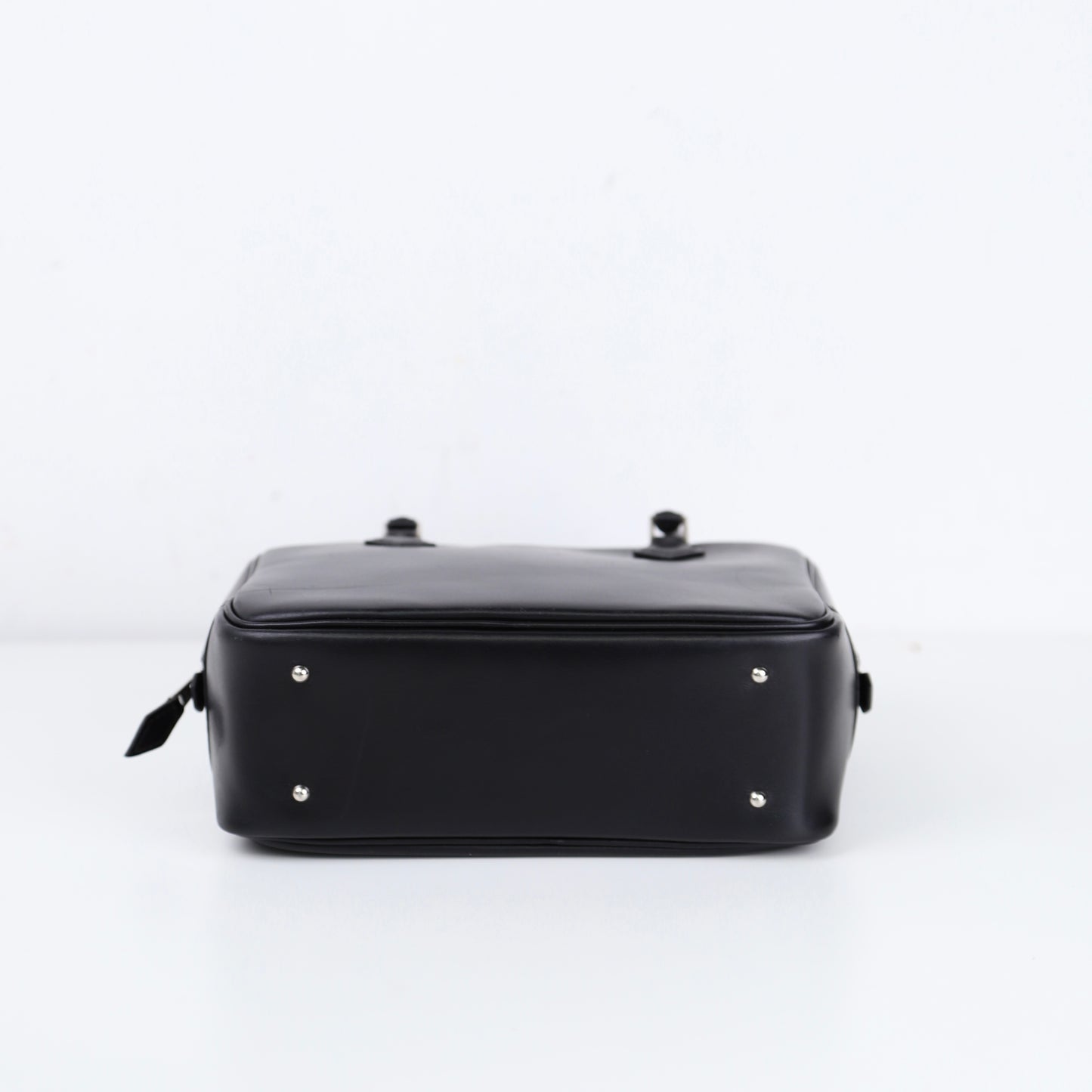 Hermes Plume Mini  Handbag in Box Calf Black 2002, bottom
