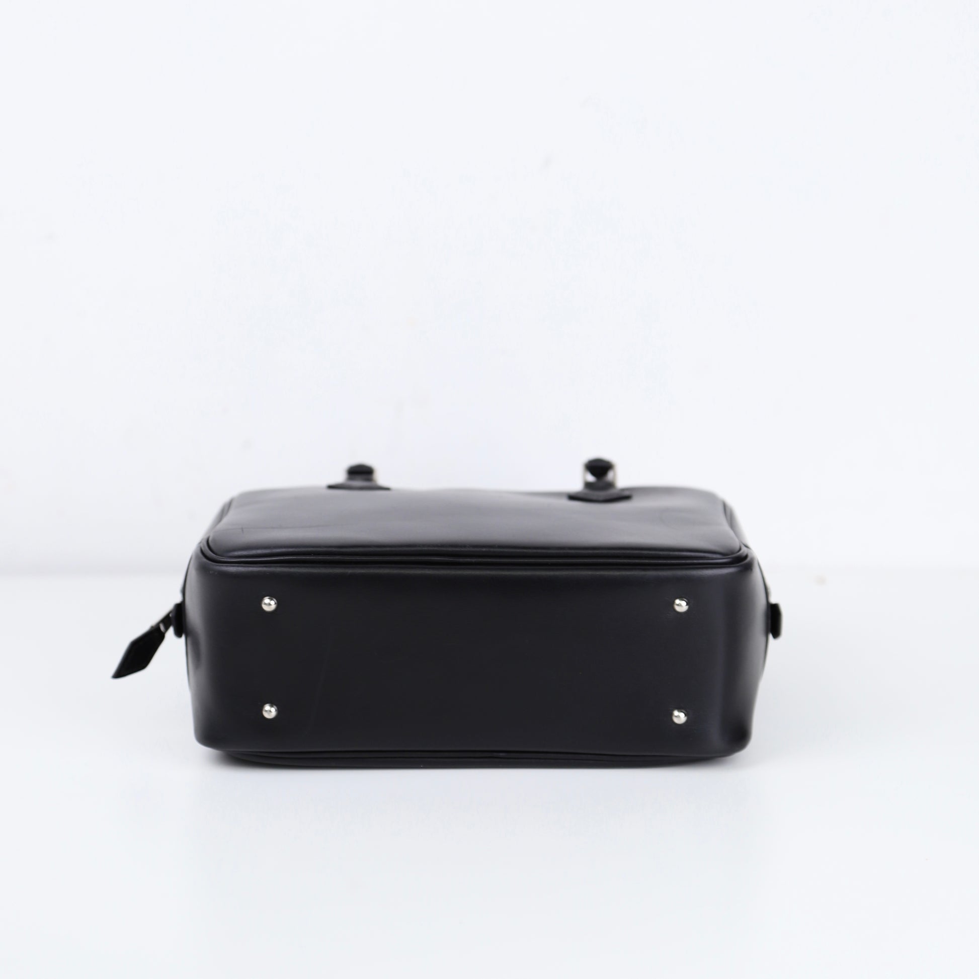 Hermes Plume Mini  Handbag in Box Calf Black 2002, bottom