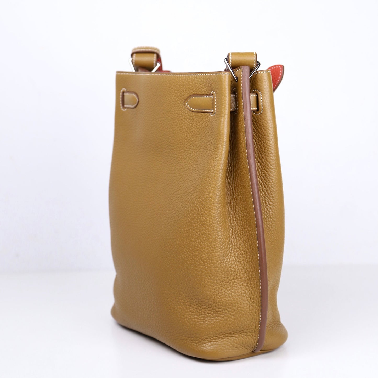 Hermes｜ So Kelly 22 Handbag Kraft/Sanguine Taurillon Clemence 2011