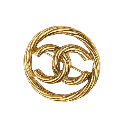 Chanel |Vintage Coco mark Brooch Gold Plated 1980s