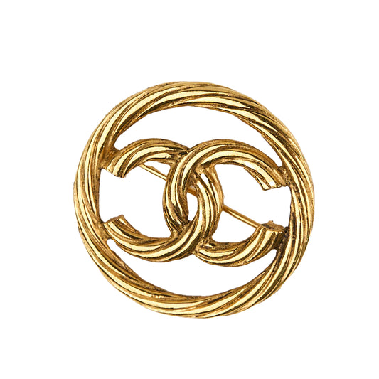 Chanel |Vintage Coco mark Brooch Gold Plated 1980s