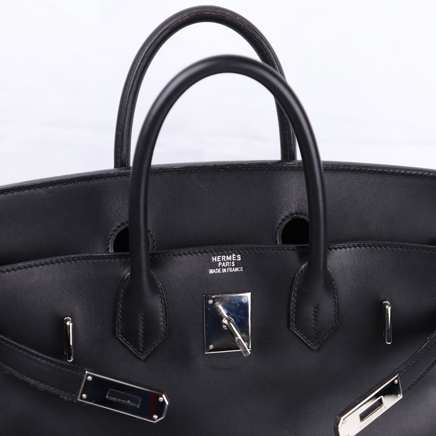Hermes Hac 32 Handbag in Evercalf Black 2009，logo
