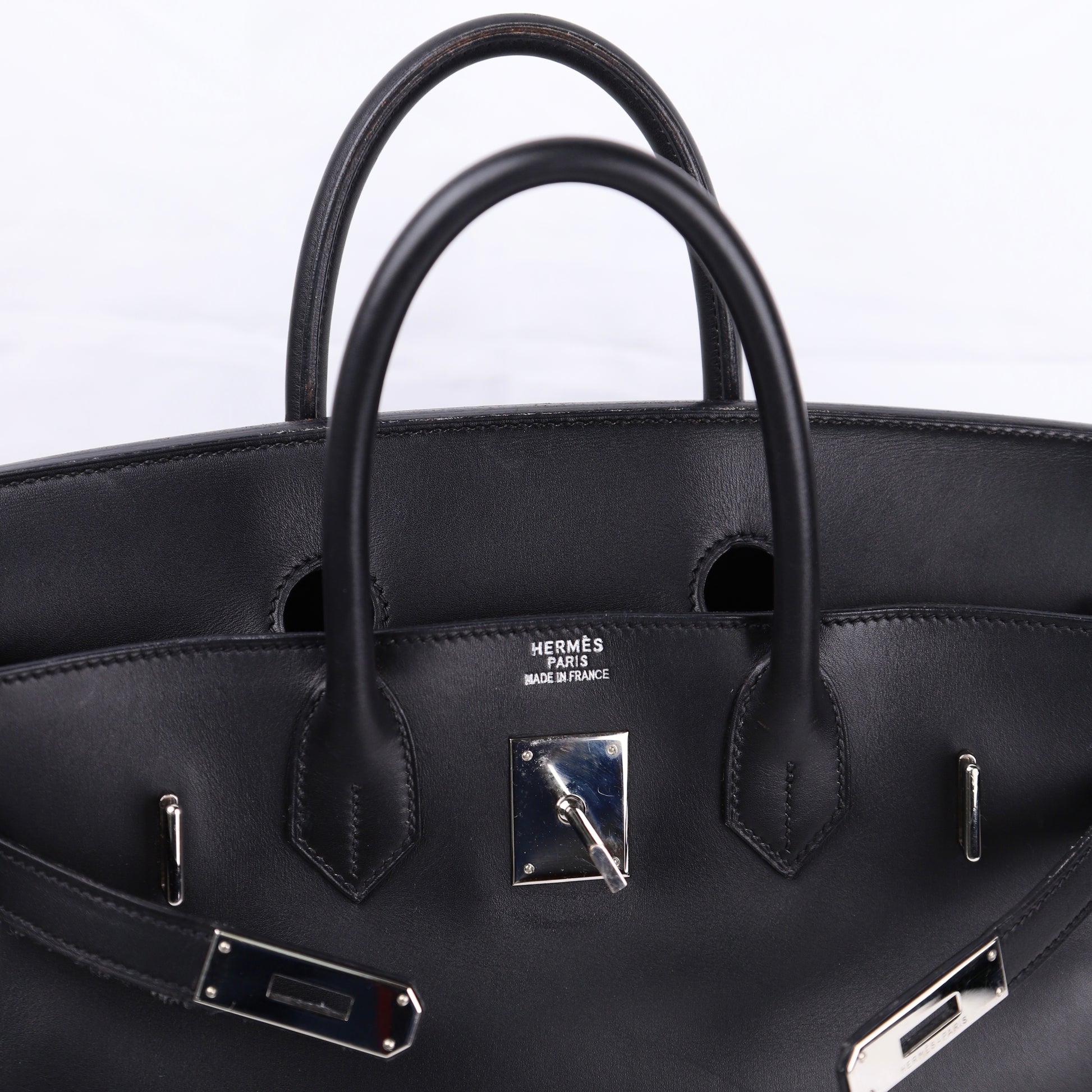 Hermes Hac 32 Handbag in Evercalf Black 2009，logo