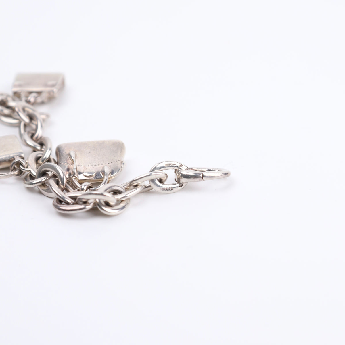 Hermes Sterling Silver S925 Bag Charm Bracelet,logo