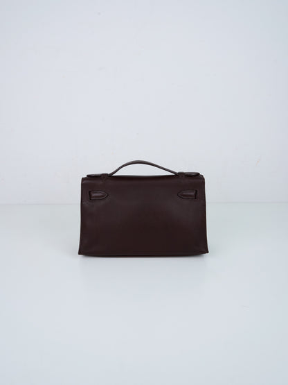 Hermes｜Kelly Pochette Havana Handbag Evergrain 2006