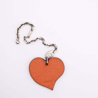 Hermes |Valentine Limited  S925 Heart Motif  Bag Charm Cherve