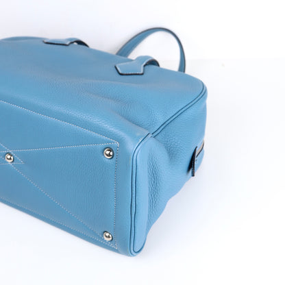 Hermes｜ Victoria 35 Handbag Taurillon Clemence Blue Jean 2007