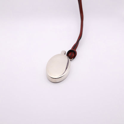 Hermes Silver Perfume Bottle Pendant Necklace，back view