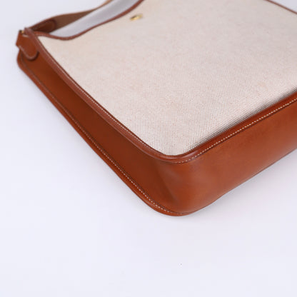 Hermès Vespa Shoulder Bag in Barenia/Toile Fauve 1996,corner view 4