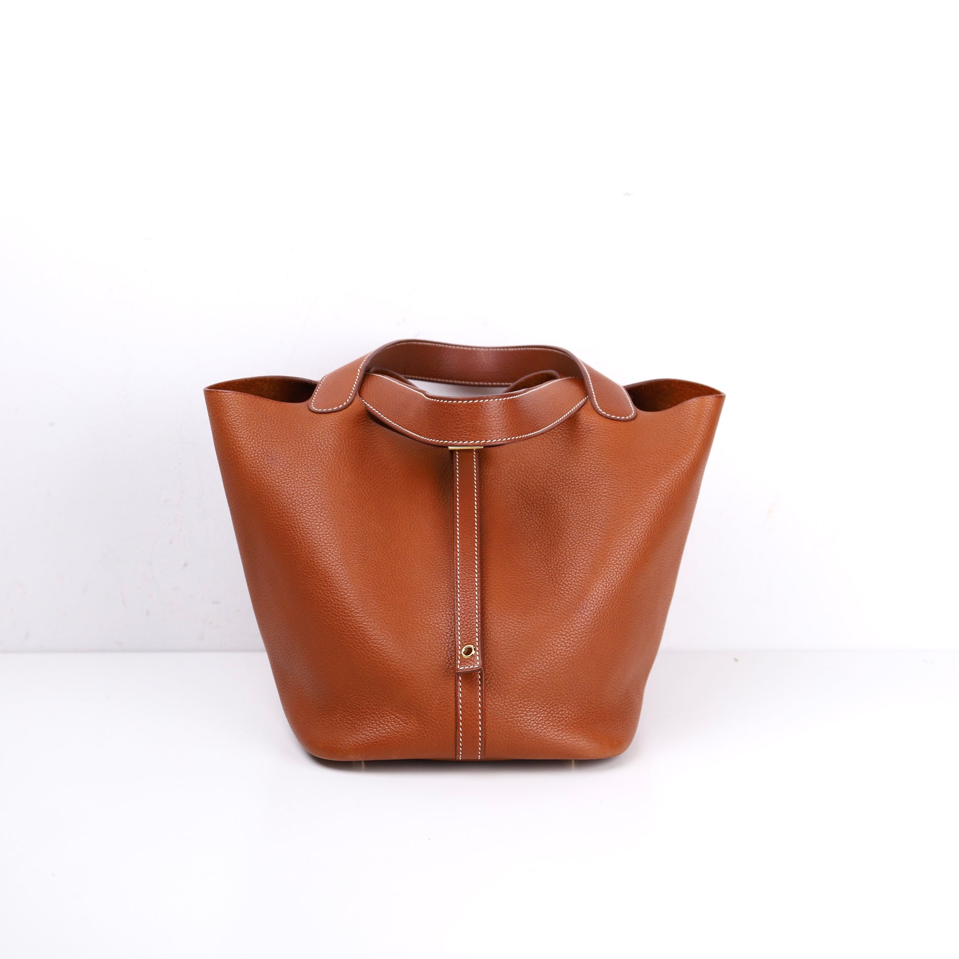 Hermès Picotin MM Fauve Barenia Faubourg,Front View