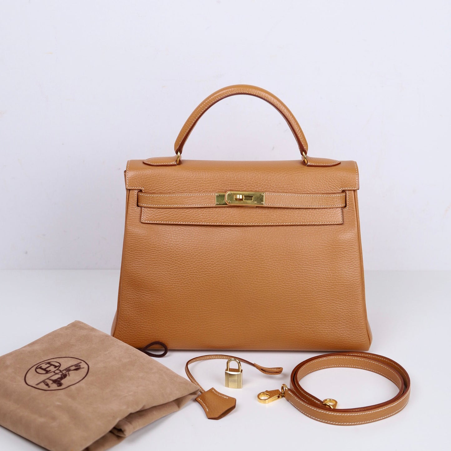 Hermes｜ Kelly 32 Handbag Natural Sable Vachette Ardenness 1998