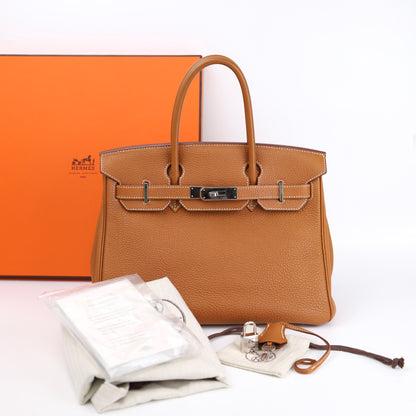 Hermes Birkin 30 Handbag in Togo Gold 2008,full view