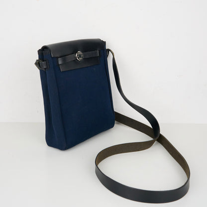 Hermes｜  Mini  Herbag Shoulder Bag Navy Black 2004