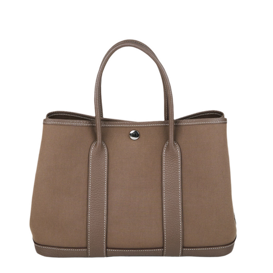 Hermes｜ Garden Party TPM Handbag Canvas Etoupe 2012