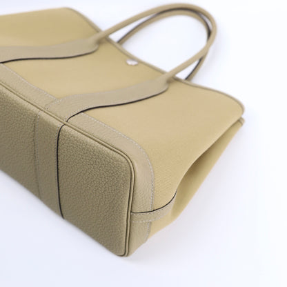 Hermes Garden Party TPM Handbag in  Poussiere Buffalo/Canvas 2022, corner2
