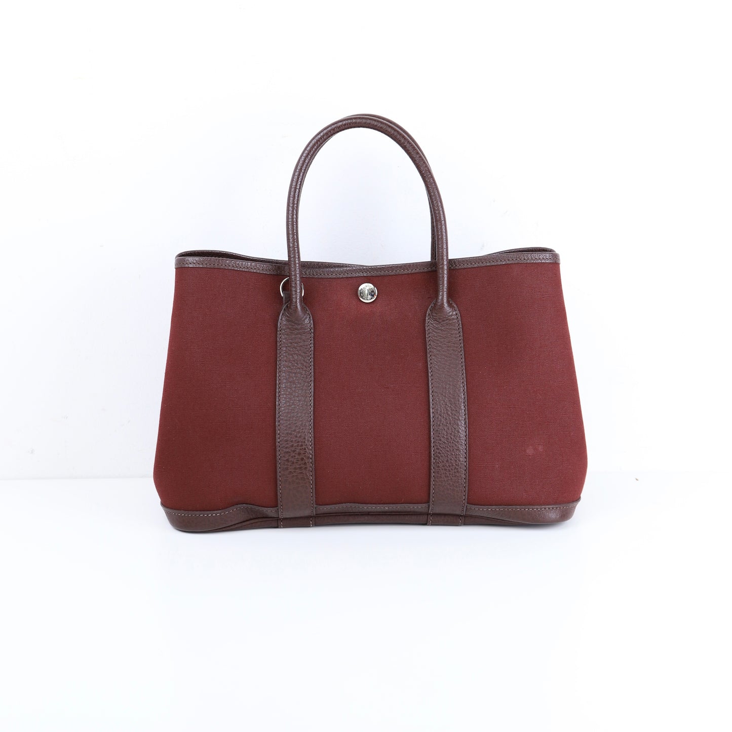 Hermes｜Garden Party TPM  2-Way Handbag Buffalo/Canvas Rouge Sellier  2005