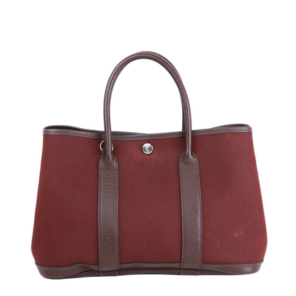 Hermes｜Garden Party TPM  2-Way Handbag Buffalo/Canvas Rouge Sellier  2005