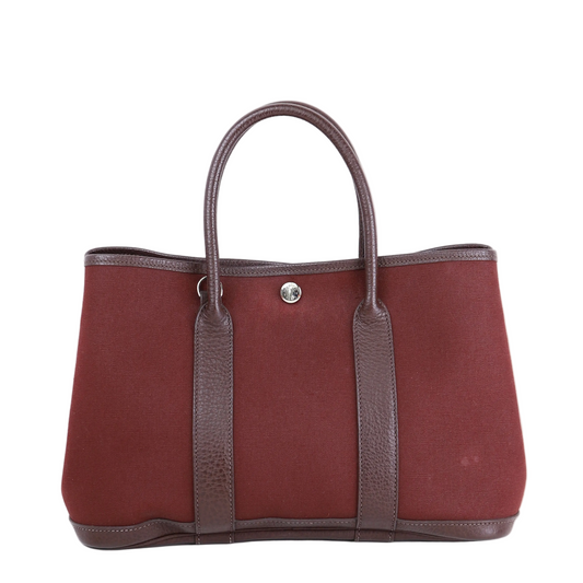 Hermes｜Garden Party TPM  2-Way Handbag Buffalo/Canvas Rouge Sellier  2005