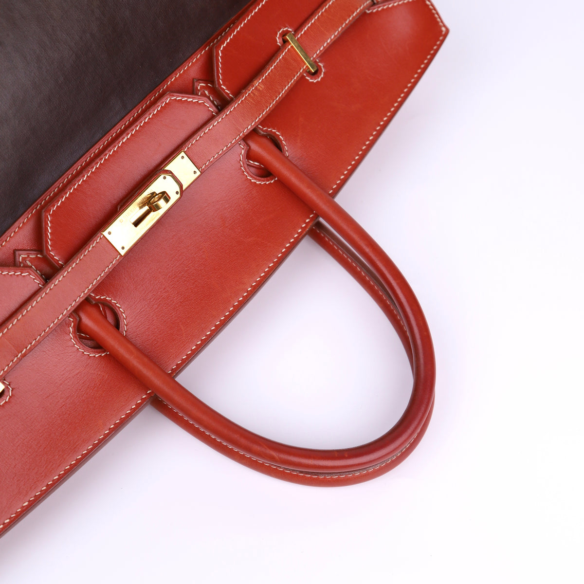 Hermes Birkin 40 in Boxcalf/Amazonia Brique/Brown 1999 GHW, handle
