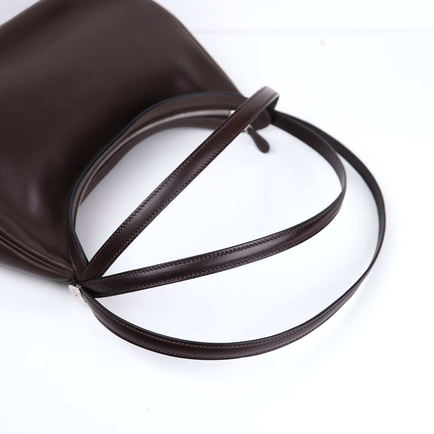 Hermès Caporal Handbag in Evercalf Ebene,handles