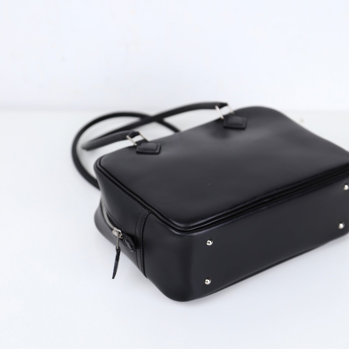 Hermes Plume Mini  Handbag in Box Calf Black 2002,corner3