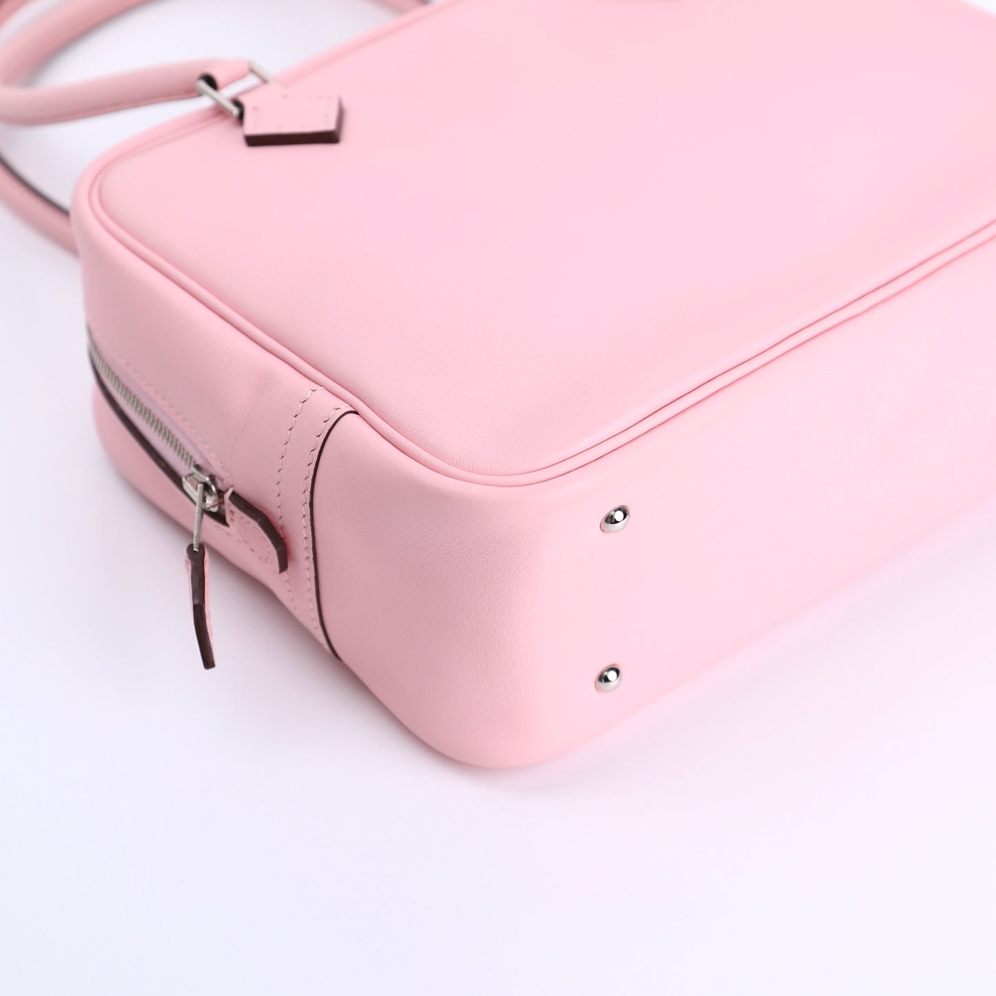 Hermes Plume Mini Handbag Plume in Rose Sakura Swift 2015, corner3