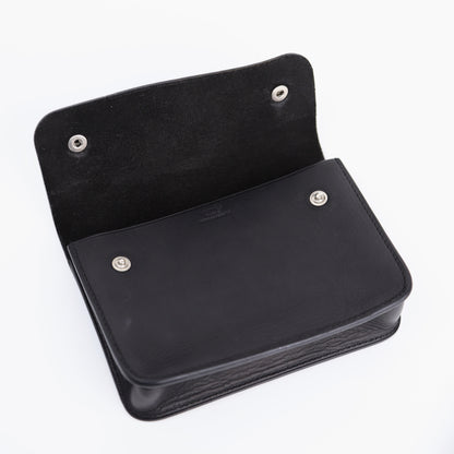 Hermes Pochette Green Belt Bag in Black Barenia 2000, logo 