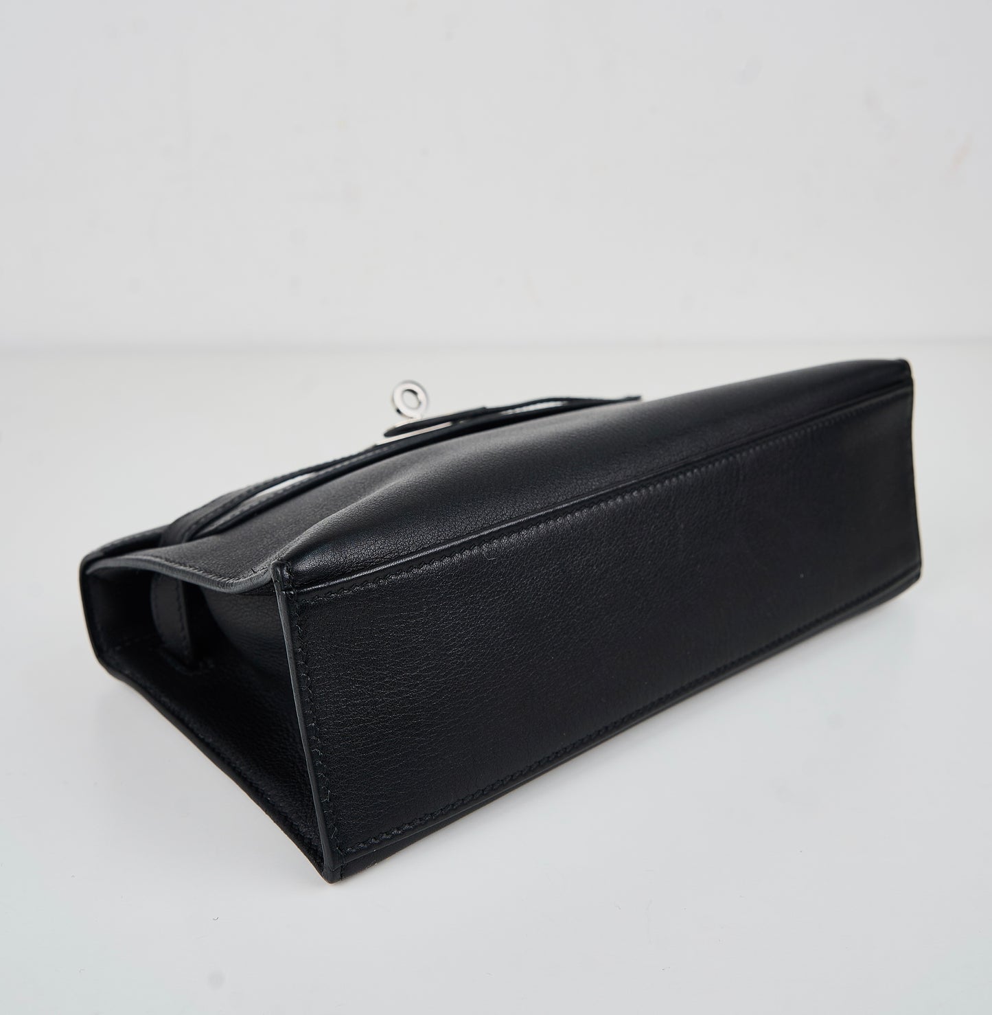Hermes｜Kelly Pochette Black Handbag Evergrain 2006
