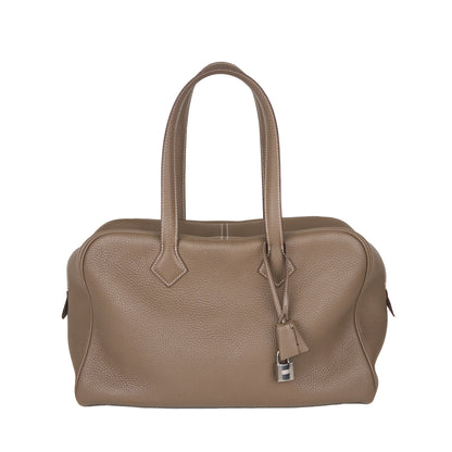 Hermes| Victoria 35 shoulder bag  Etoupe Taurillon Clemence 2016