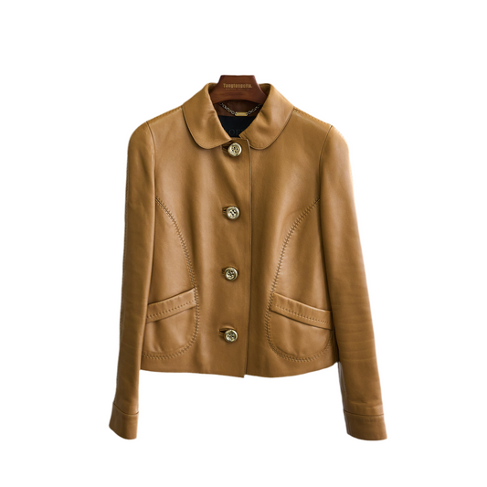 Loewe |caramel Leather short Jacket