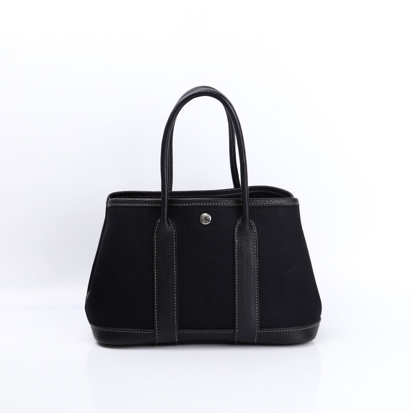 Hermes Garden Party TTPM Handbag in Black Buffalo/Canvas 2004, back view