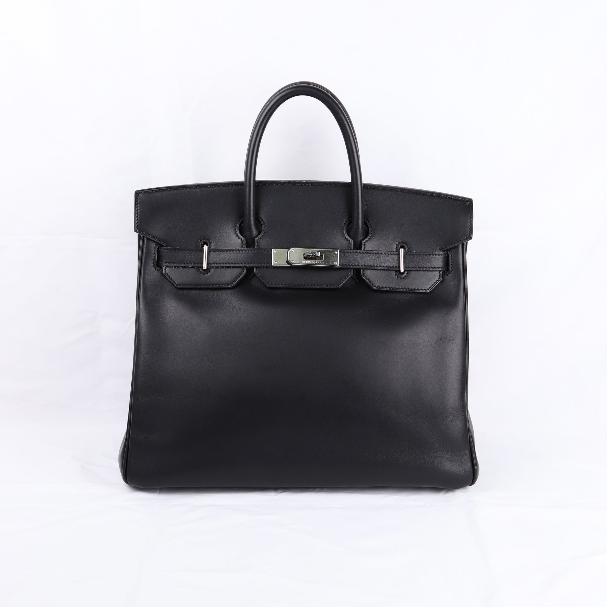 Hermes Hac 32 Handbag in Evercalf Black 2009，front view