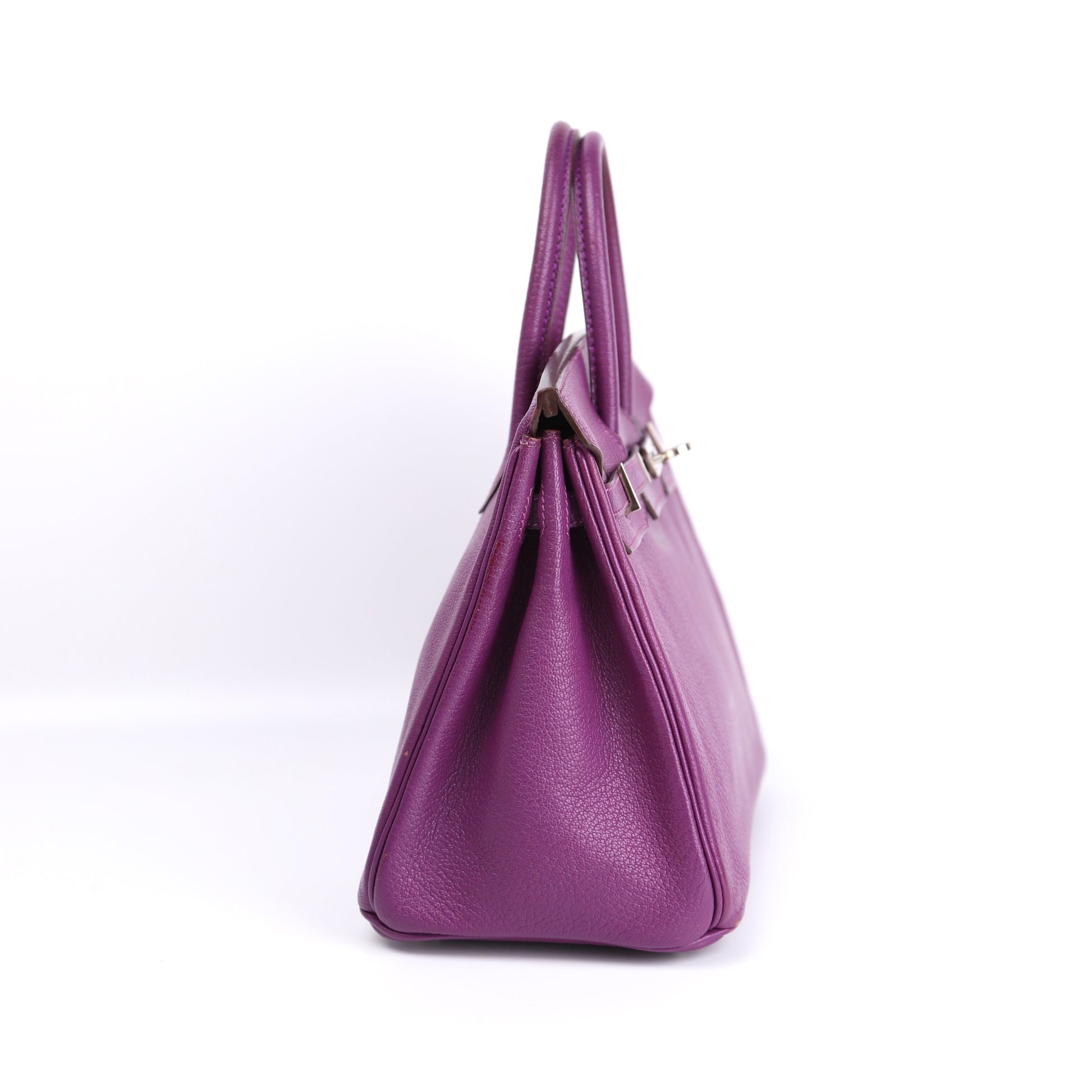 Hermes Birkin 25 Handbag in Chevre Anemone 2007,left side