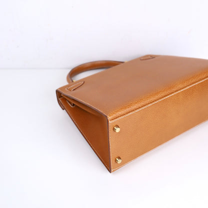 Hermes｜Kelly 28 Handbag Peau De Porc Gold 1994
