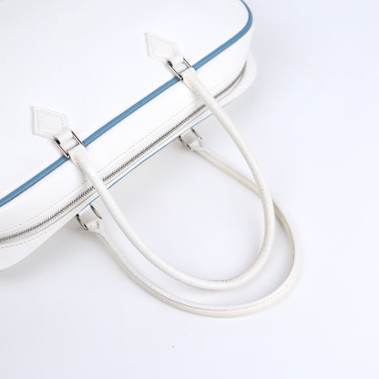 Hermes｜Plume Elan 28 Handbag Blanc/Blue Jean Epsom 2006