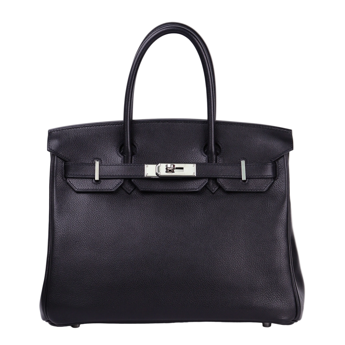 Hermes Birkin 30 in Evercolor Black 2008 PHW，front view