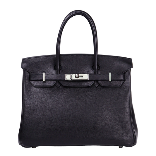 Hermes Birkin 30 in Evercolor Black 2008 PHW，front view