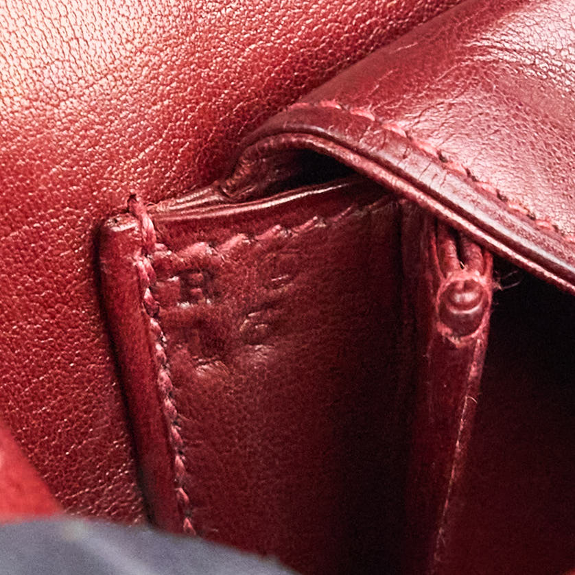 Hermes｜Cordeliere Vintage Handbag Burgundy Crocodile  1982