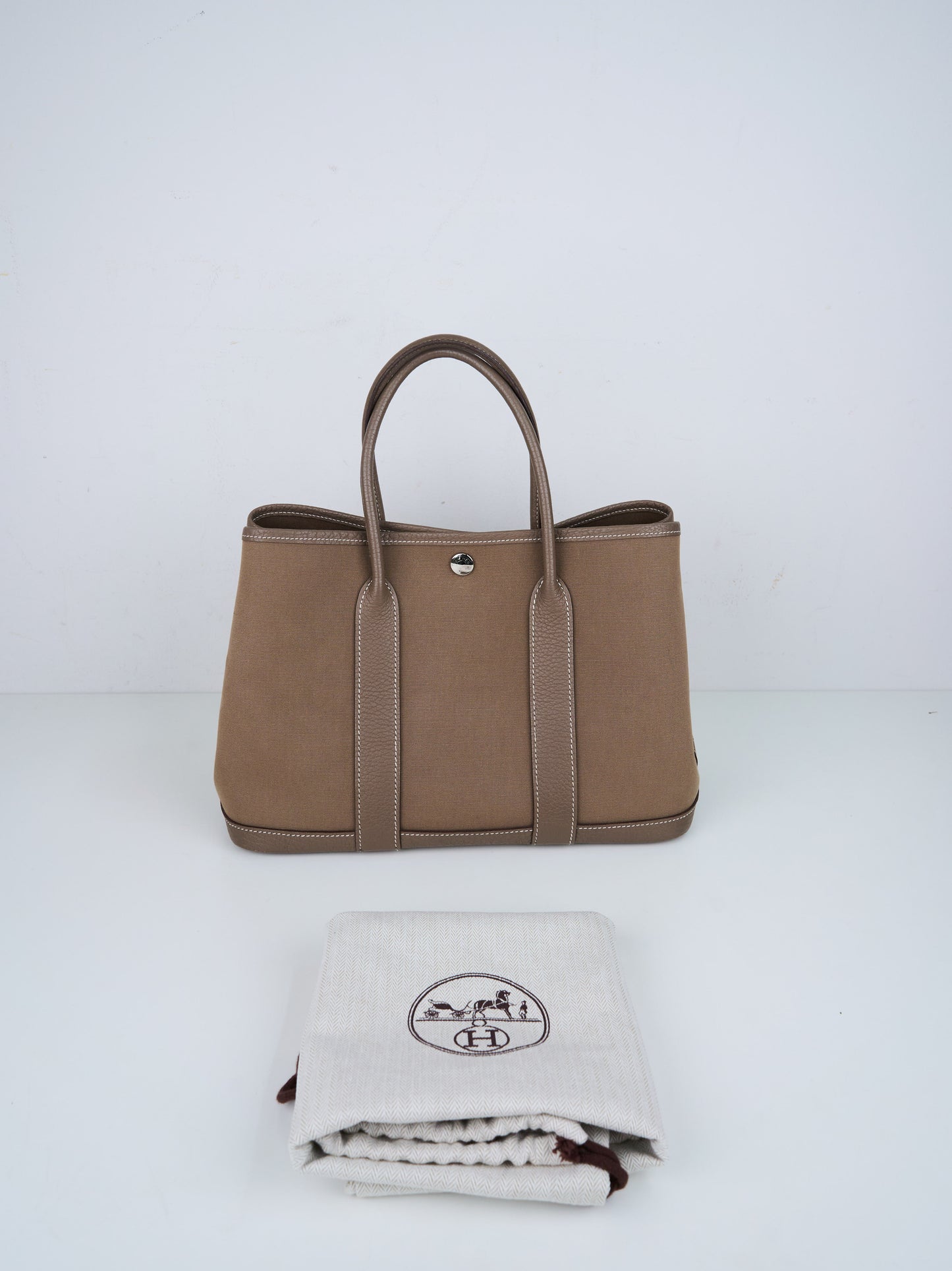 Hermes｜ Garden Party TPM Handbag Canvas Etoupe 2012