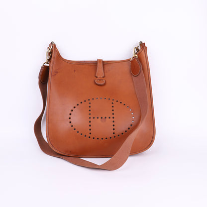 Hermes Evelyne PM in Barenia Fauve 2001 GHW，front view