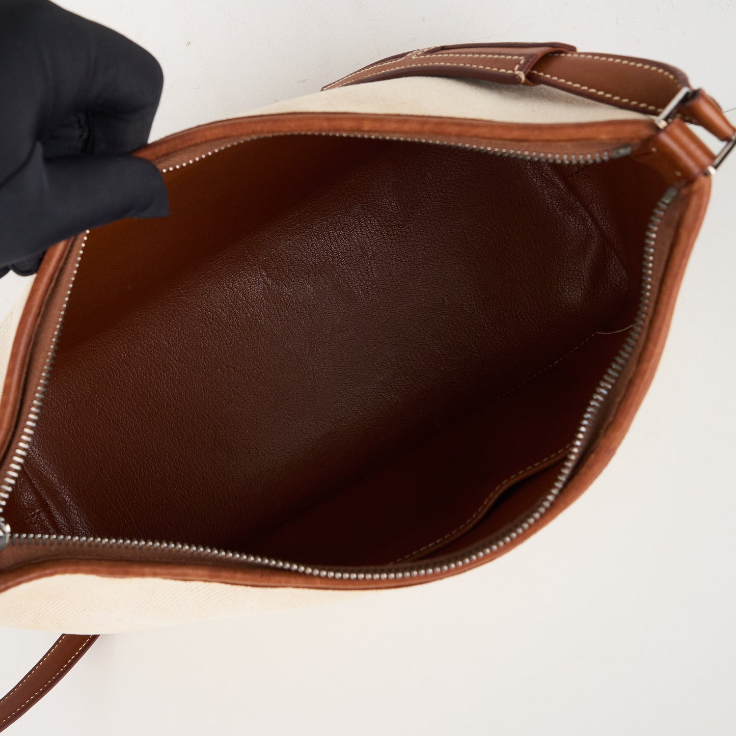 Hermes｜ Berlingot Shoulder Bag  Barenia/Toile  2001