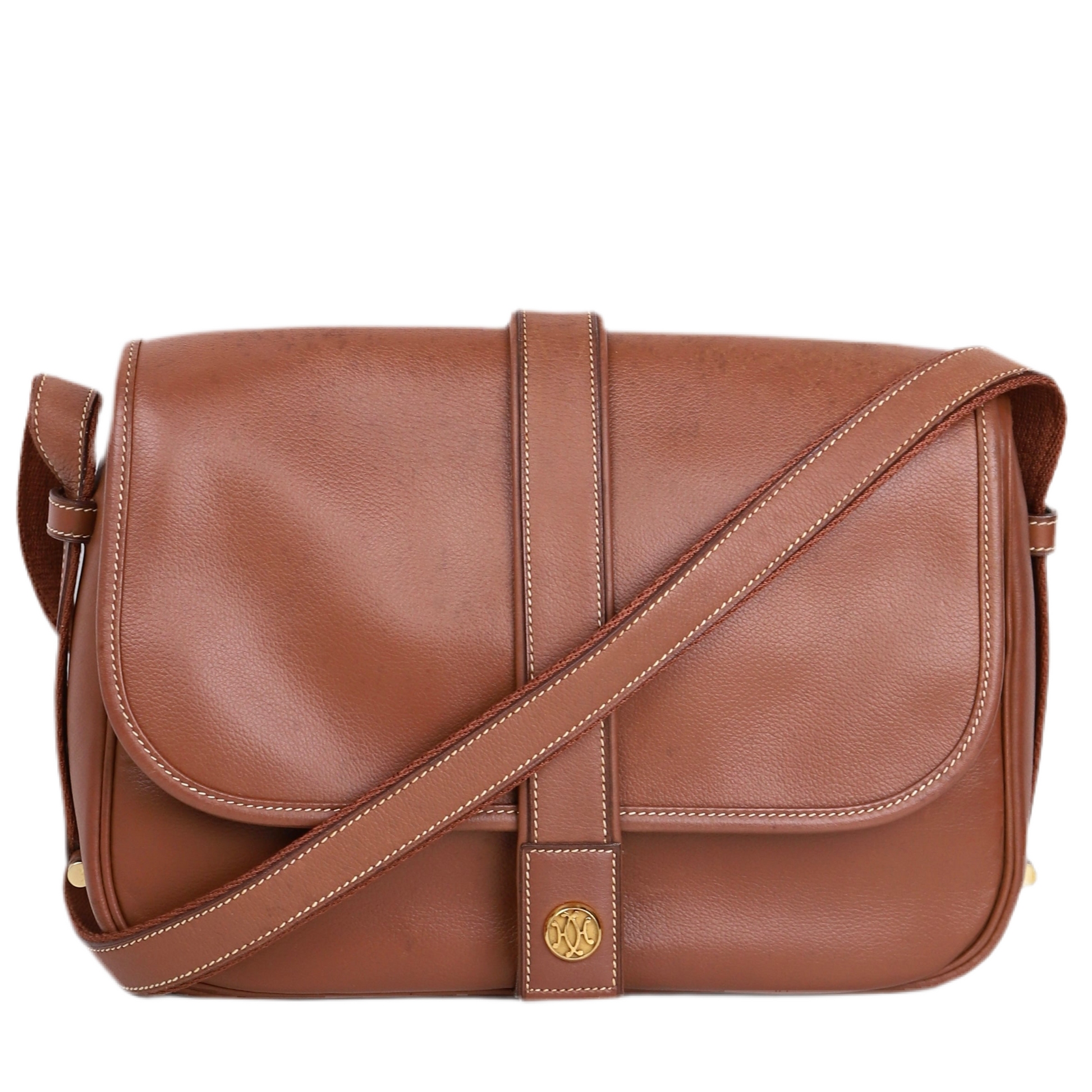 Hermes Noumea Shoulder Bag in Novillo Noisette 1985, front view