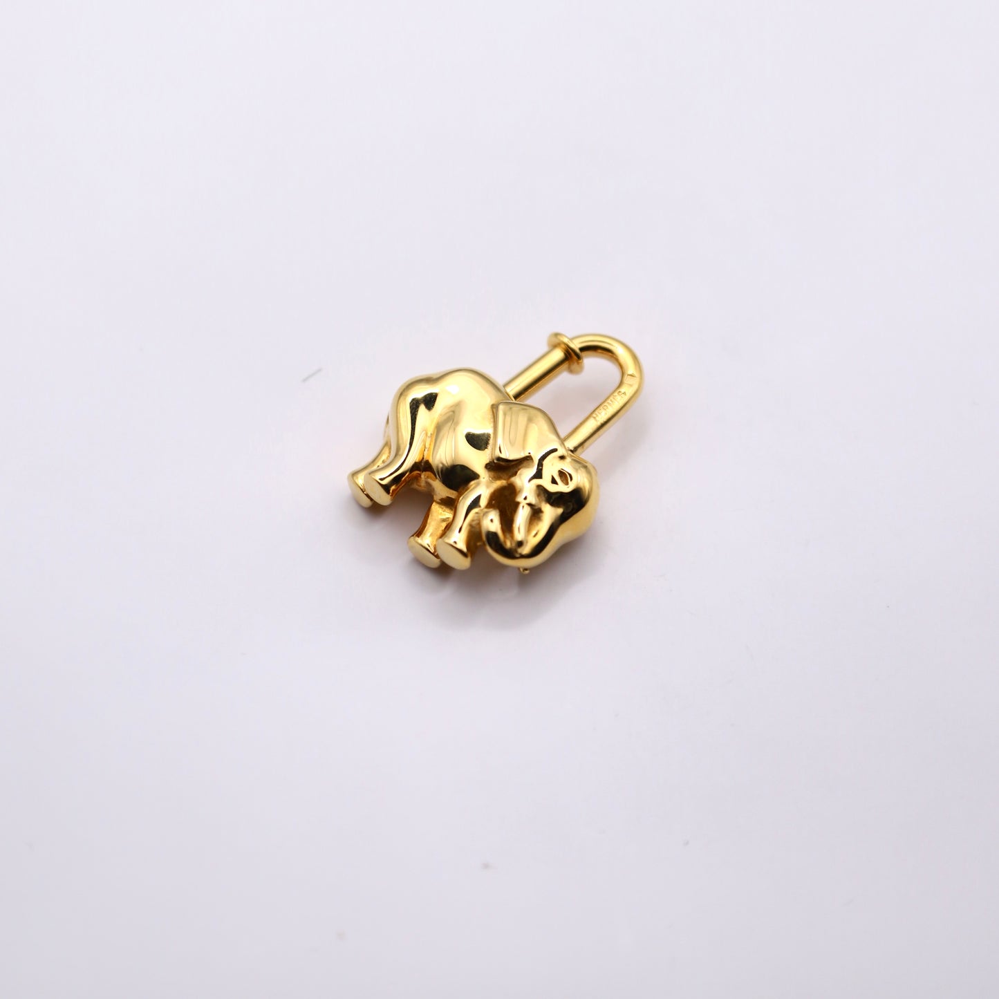 Hermes Cadena Padlock Gold plated Elephant 1997 Limited,side view 2