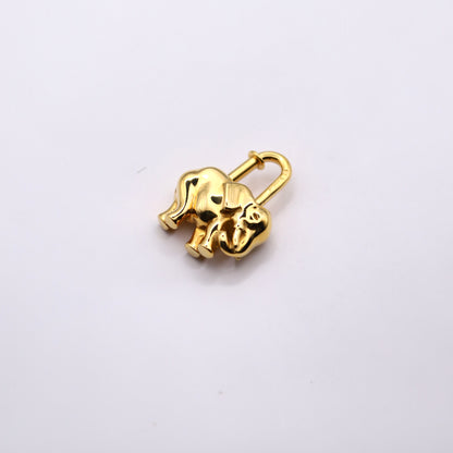 Hermes Cadena Padlock Gold plated Elephant 1997 Limited,side view 2