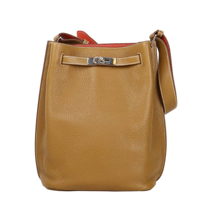 Hermes｜ So Kelly 22 Handbag Kraft/Sanguine Taurillon Clemence 2011
