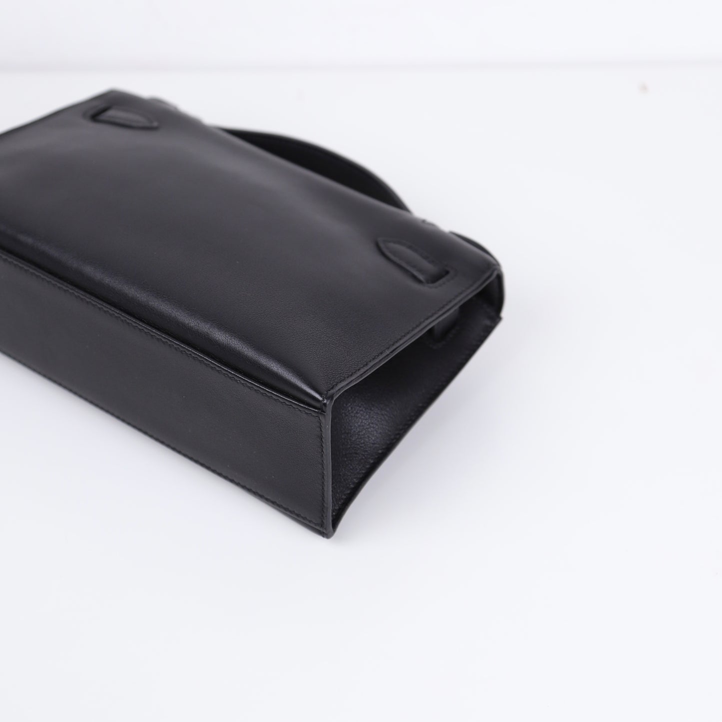 Hermes｜Kelly Pochette Black Handbag Evergrain 2008