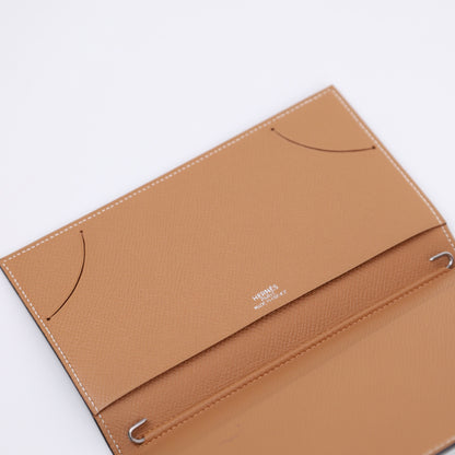 Hermes Journal Case Passport Cover in Epsom Gold/Bambou 2002,logo