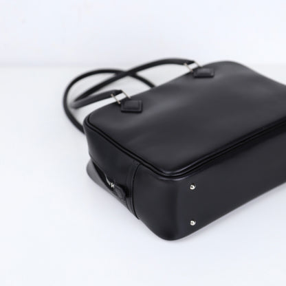 Hermes Plume Mini  Handbag in Box Calf Black 2002, corner1