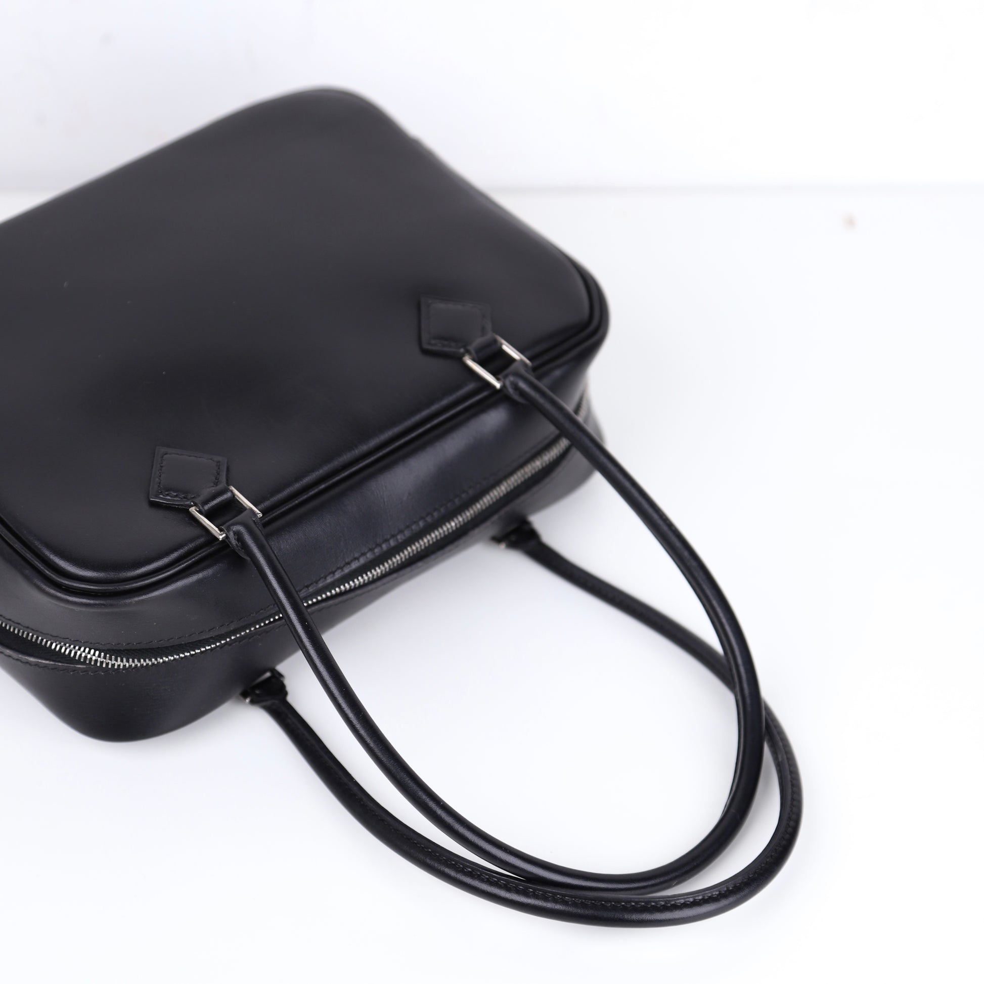 Hermes Plume Mini  Handbag in Box Calf Black 2002,handle
